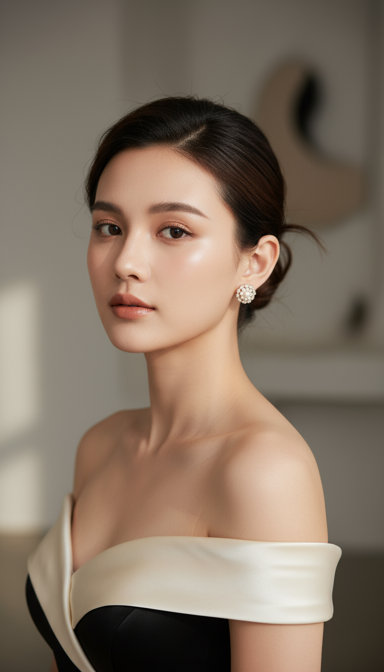 Rose Gold Pearl Stud Earrings