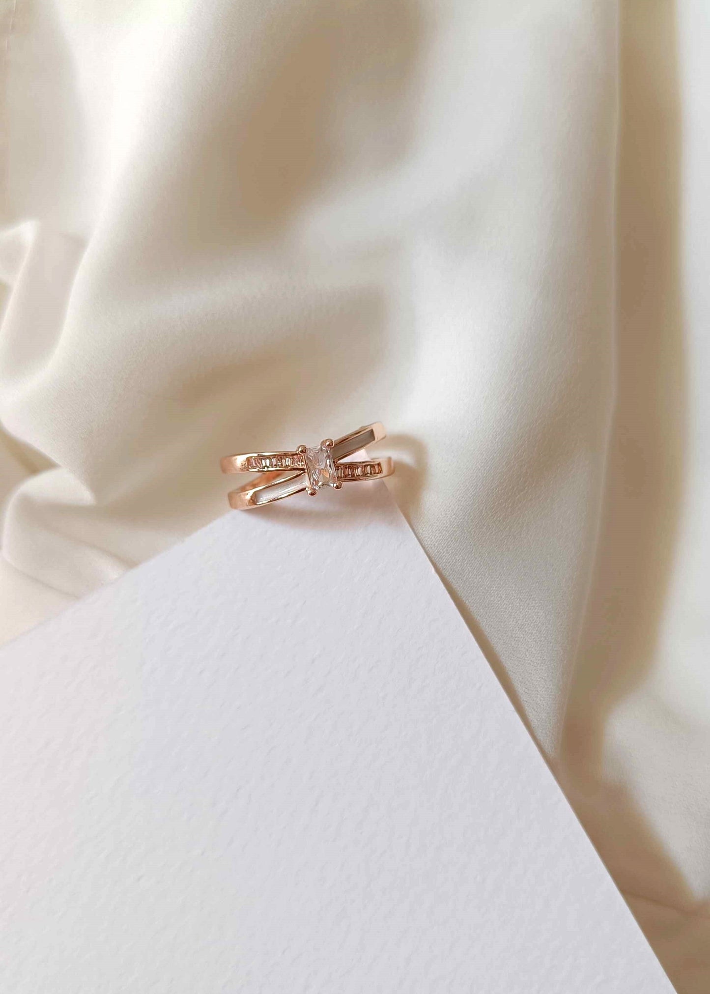 White Daisy Stainless Steel Ring